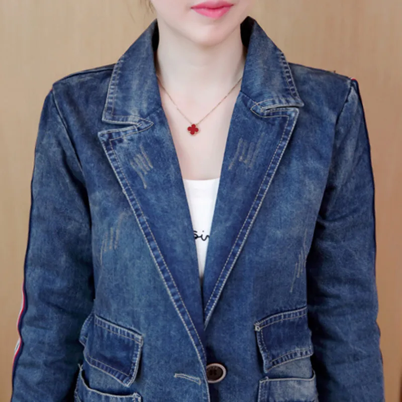 Новинка 2019 Модное Длинное джинсовое пальто для женщин весна-осень большой размер