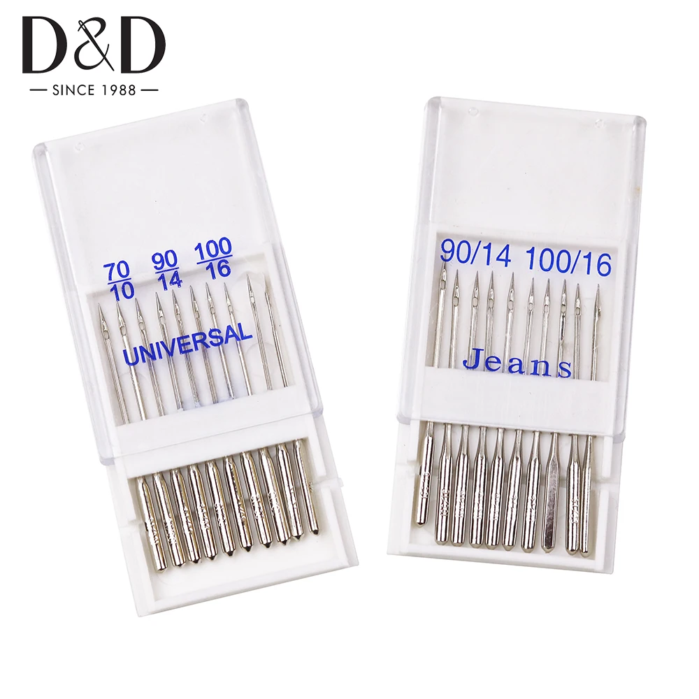 20pcs Home Sewing Machine Needles Sewing Needles Ball Point Head 70/10 90/14 100/16 DIY Jeans&General Sewing Accessory