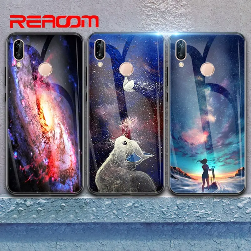 Стеклянный чехол для Huawei Honor 9 Lite 10 7A Play Cover P Smart Y6 2018 Silicone Nova 3 Mate 20 P20 Pro on.