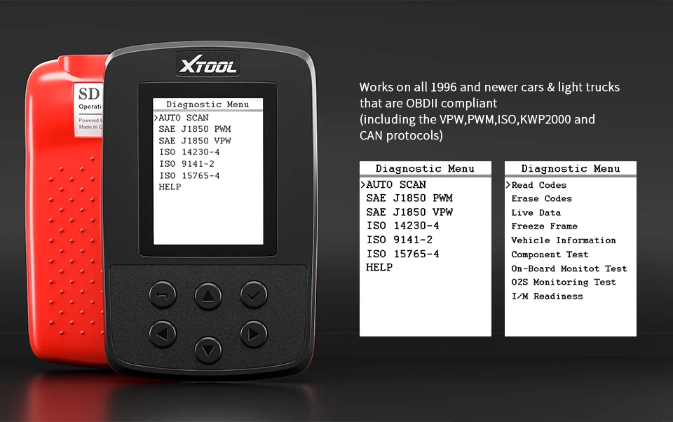 XTOOL SD100 OBD2 считыватель кодов Сканер автоматический диагностический инструмент полный OBDII бесплатное обновление считывание информации о транспортных средств PK ELM327 сканирующий инструмент