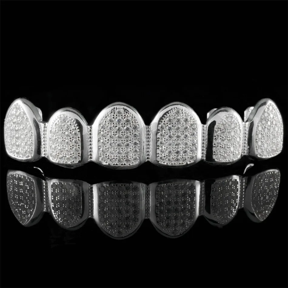 UWIN пользовательский Fit серебряный золотой цвет все Iced Out Роскошный AAA циркон горный хрусталь Топ и низ Золотые декоративные Зубные коронки набор хип-хоп ЗУБЫ подарок
