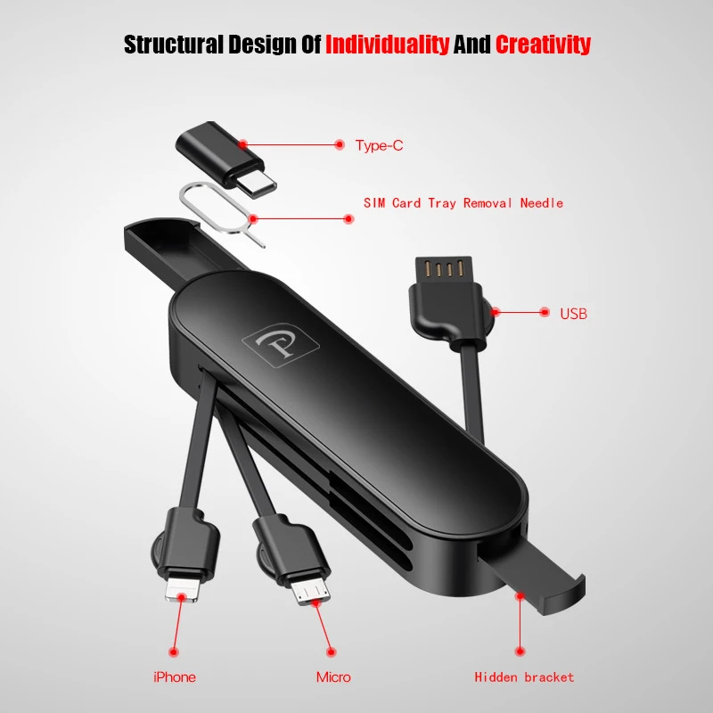 3 в 1 Многофункциональный USB кабель для мобильного телефона Micro Type C зарядный iPhone