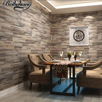 beibehang 3d wallpaper wood brick pattern wallcovering pvc stone design wall paper vintage style papel de parede for home decora