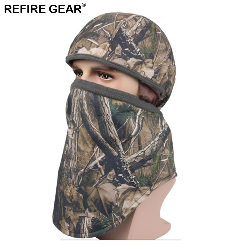 Refire gear зимняя флисовая Выходная шляпа с капюшоном камуфляжная маска фасоль Балаклава вязаная шапка тактическая мужская маска для лица шапки с наушниками