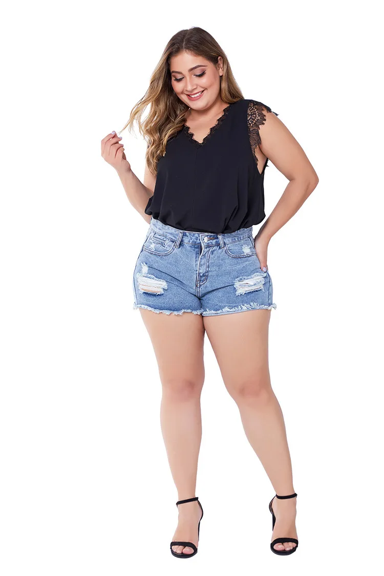 Fashion Solid High Waist Women Jeanhole Casual Skinny Denim Pencil Jeans Ripped Pants | Женская одежда