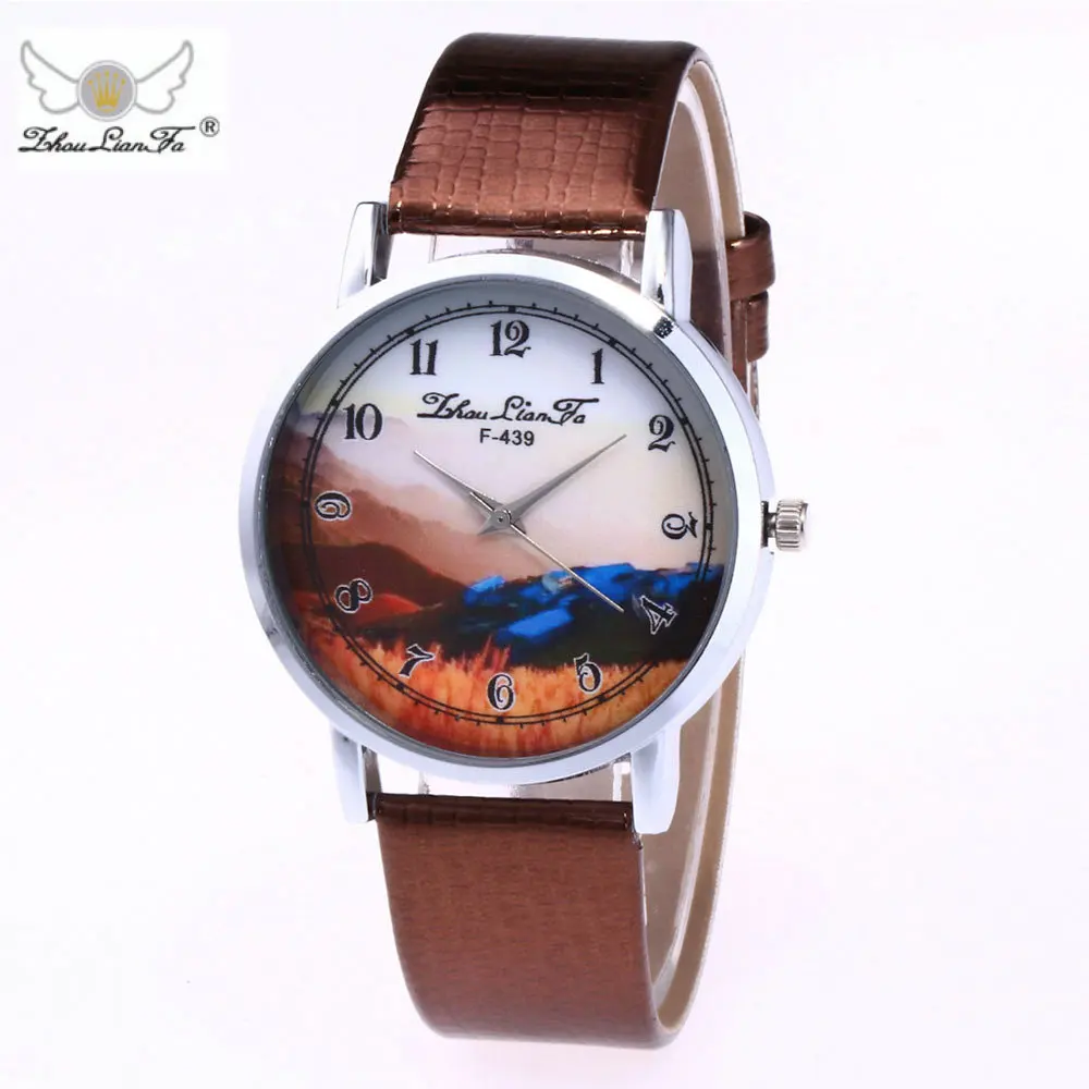 Zhou lian fa/5 цветов популярные часы женские кожаные роскошные наручные повседневные
