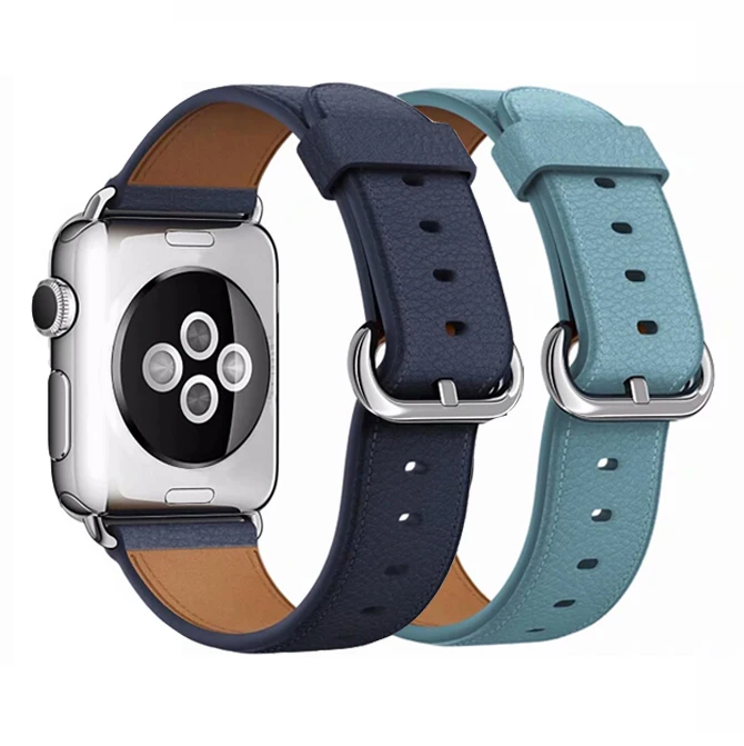 Кожаный ремешок 38 мм 42 40 44 для iWatch Band series 4 3 2 1 сменный классический часов