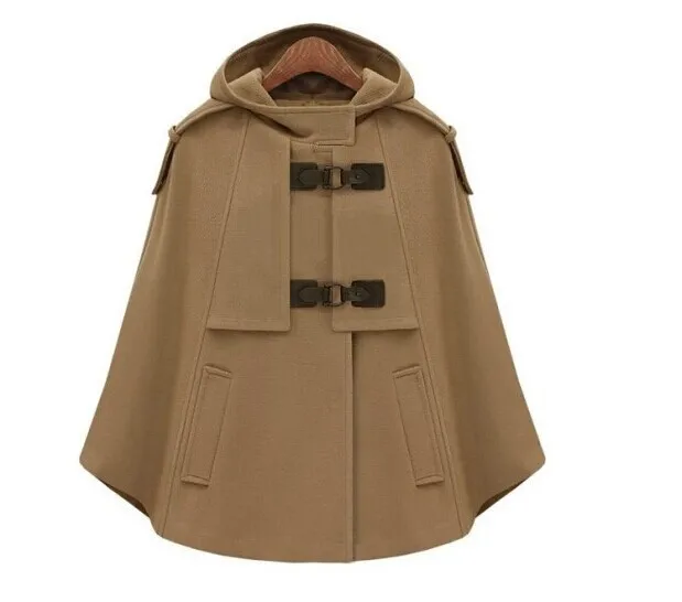 Пончо британского бренда Осень-зима 2020 коричневое темно-синее кашемировое