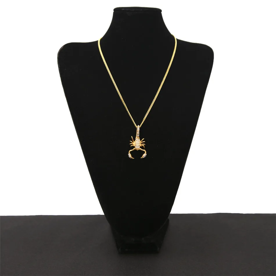Кулон в виде скорпиона из нержавеющей стали золотого цвета|scorpion pendant|f pendantrhinestone