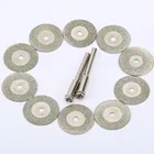 Алмазные режущие диски, 10 шт., 20 мм, отрезное лезвие, сверло для вращающегося инструмента, абразивный диск с 2шт, 3 мм оправкой, Аксессуары dremel