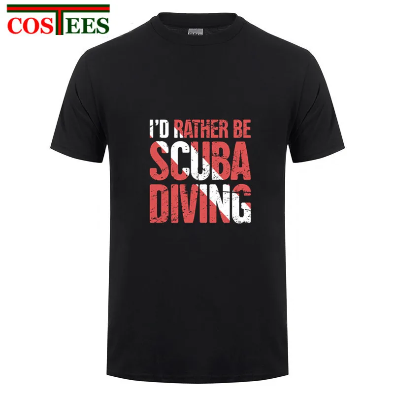 Футболка мужская с буквенным принтом Для Акваланга тенниска из чистого хлопка