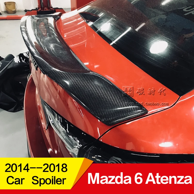 Используется для нового Mazda 6 спойлер Atenza 15 16 17 18 19 лет глянцевое углеродное волокно/FRP заднее крыло R стиль спойлер, аксессуары