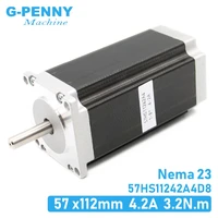 new arrival nema23 stepper motor 57x112mm 4 2a 3 2nm d8mm cnc stepping motor single shaft 457oz in for cnc machine 3d printer