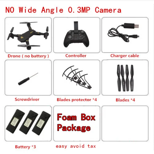 0.3MP No Wide Angle VISUO XS809HW Радиоуправляемый Дрон с камерой 0.3MP или 2MP wifi FPV Режим высокой фиксации квадрокопте складное RC зарядное устройство для квадрокоптера игрушки - Цвет: 0.3MP No Wide Angle