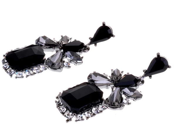 New ZA большой бренд Модные женские туфли Лидер продаж Gem Кристалл черные туфли высокого качества серьги для Для женщин девочек pendientes mujer moda XY-E635