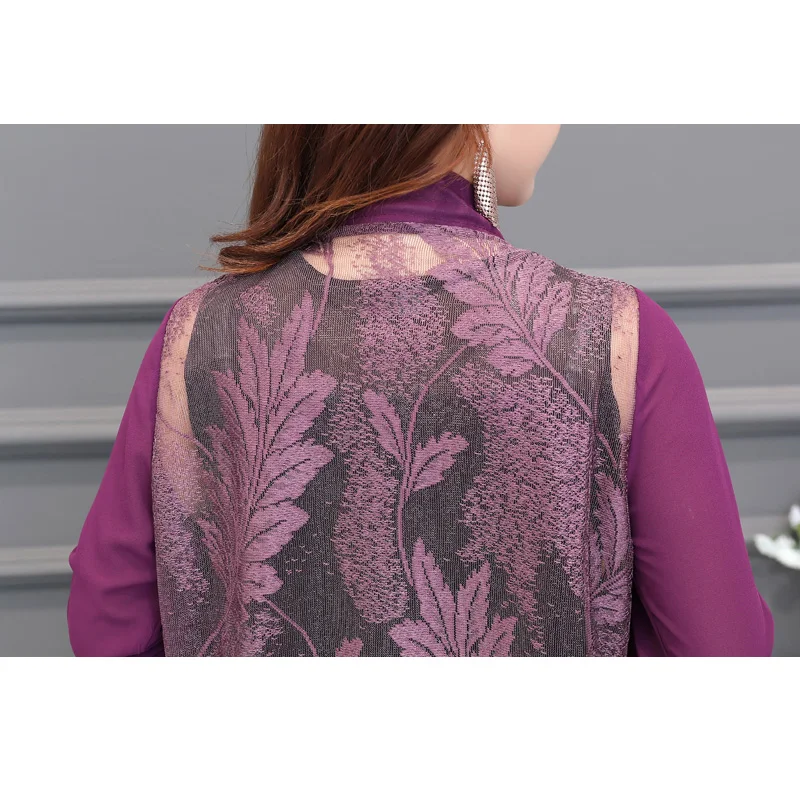 Женское пальто кружевная простроченная Солнцезащитная одежда кардиган Длинная