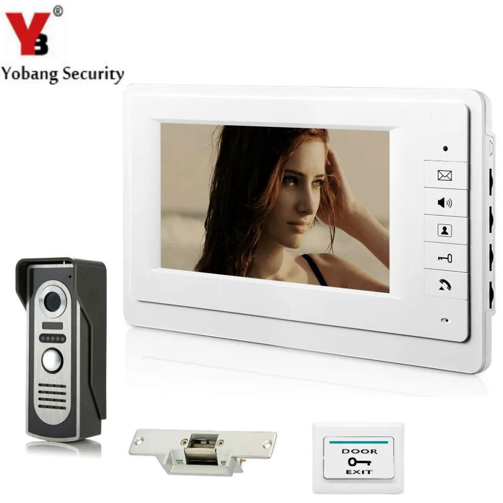 Yobangsecurity 7 дюймов видео домофонов Системы охранных Камера дверь домофоны 1 монитор