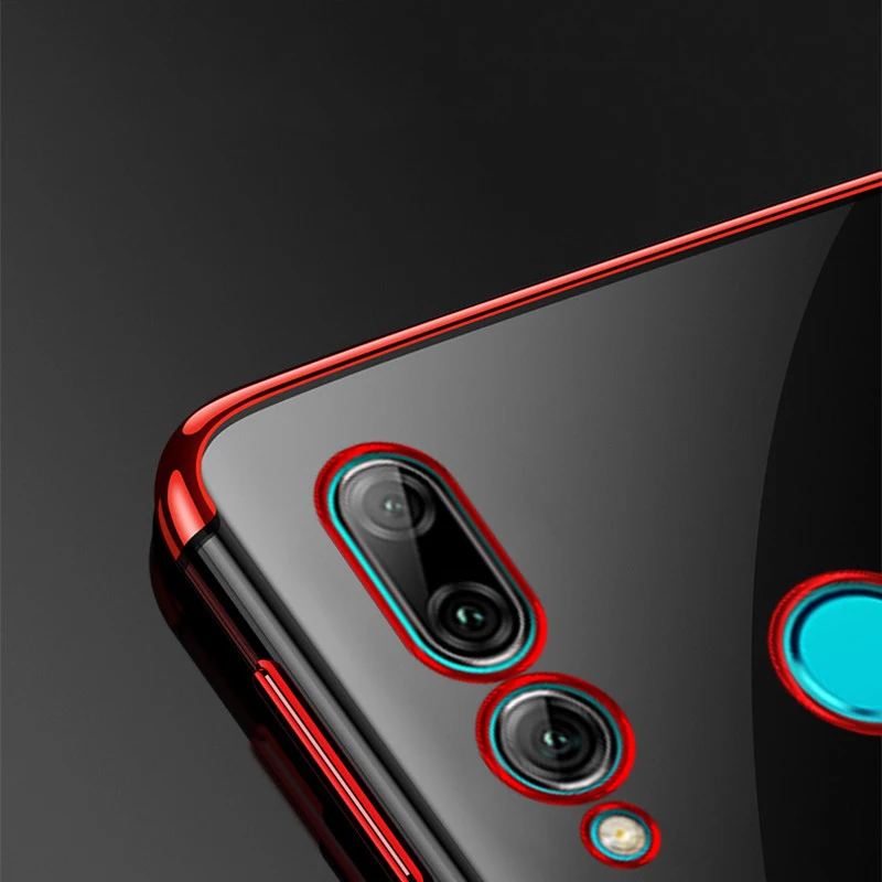 Мягкий чехол из ТПУ с гальваническим покрытием для Huawei Honor 20 Pro 9X Nova 5 Pro 5i P20 Lite Y9 Prime Mate 30 Lite P Smart Plus прозрачный чехол