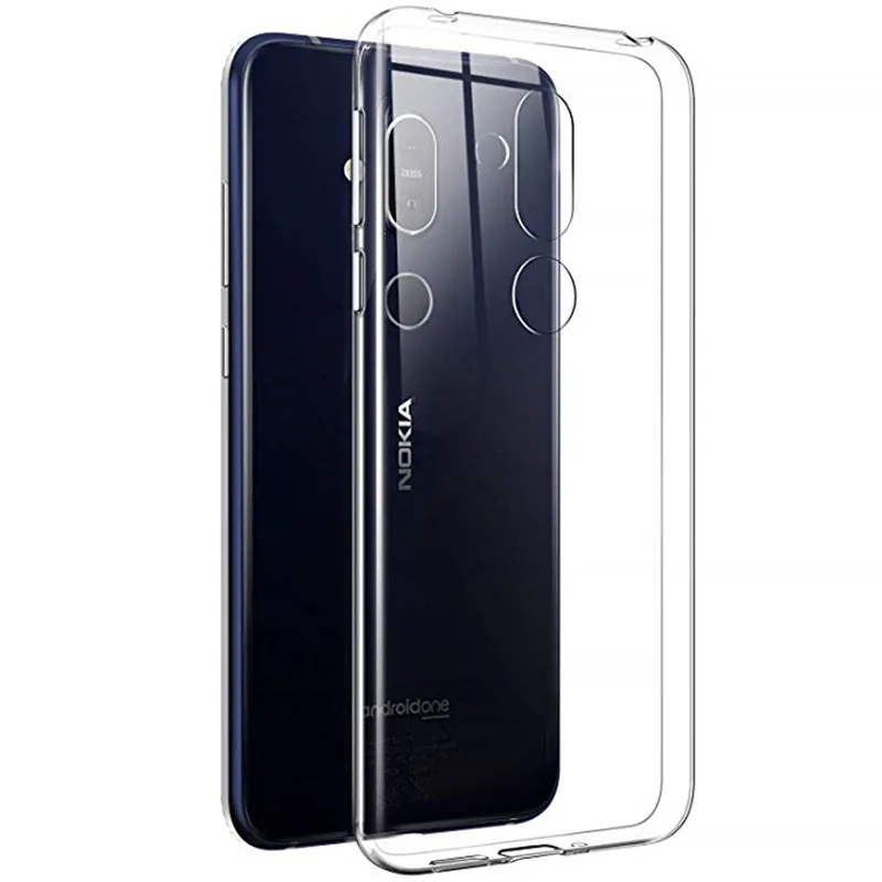 Прозрачный Ультратонкий Мягкий ТПУ чехол для телефона Nokia X5 X6 X7 7 8 9 5 1 plus 6 плюс