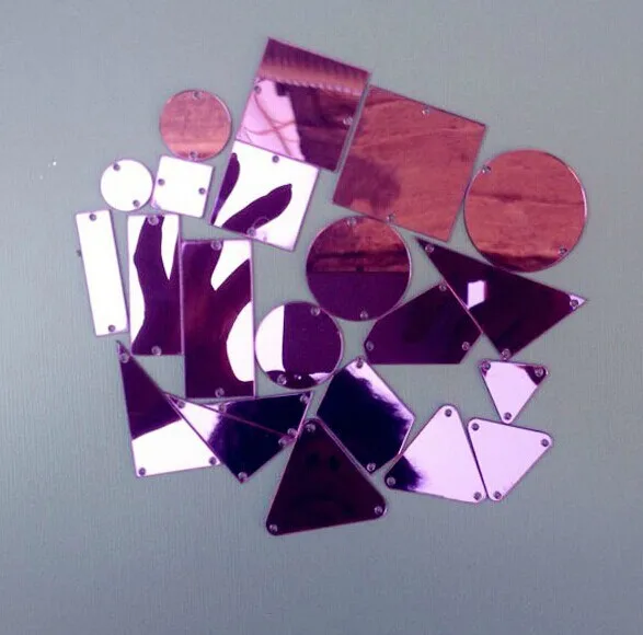 

Sew On Acrylic Purple Mirror Diamante Rhinestone Crystal Flat Back Mirror Beads With Hole