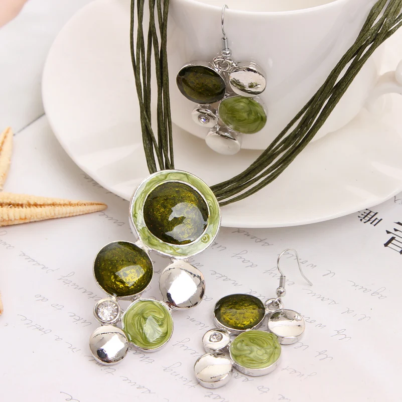 Женский комплект из колье серёг и кольца|necklace earring holder|necklace deathnecklace ring sets |