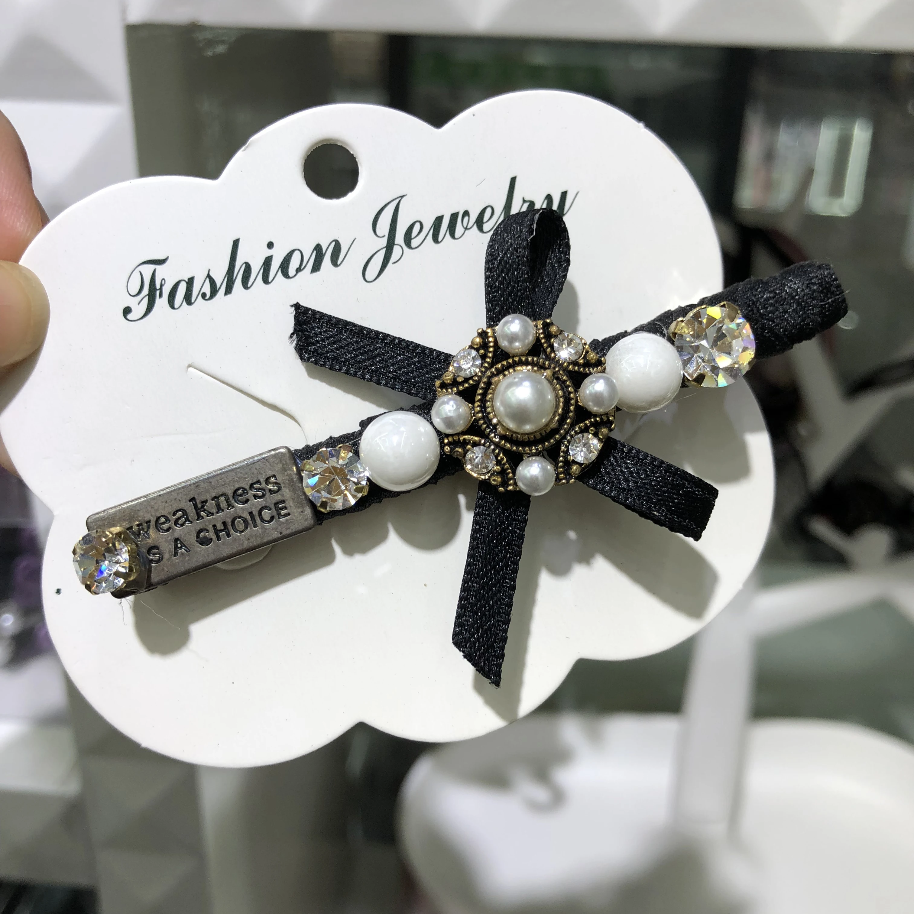 Винтажные жемчужные аксессуары для волос черные элегантные шпильки женщин