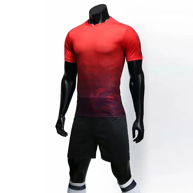 red black shorts Футбольные тренировочные костюмы футбольные майки Индивидуальные футбольные майки набор мужские футбольные тренировочные униформы - Цвет: red black shorts