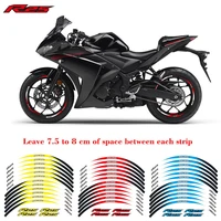 motorcycle frontrear edge outer rim sticker 17inch wheel reflective waterproof decals for yamaha yzf r25