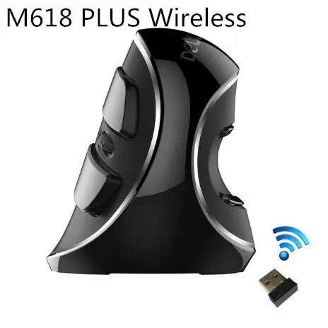 M618 PLUS Wireless Delux M618 PLUS RGB вертикальная мышь игровая Проводная эргономичная мышь беспроводная 6 кнопок 4000 dpi оптическая правая рука для ПК ноутбука - Цвет: M618 PLUS Wireless