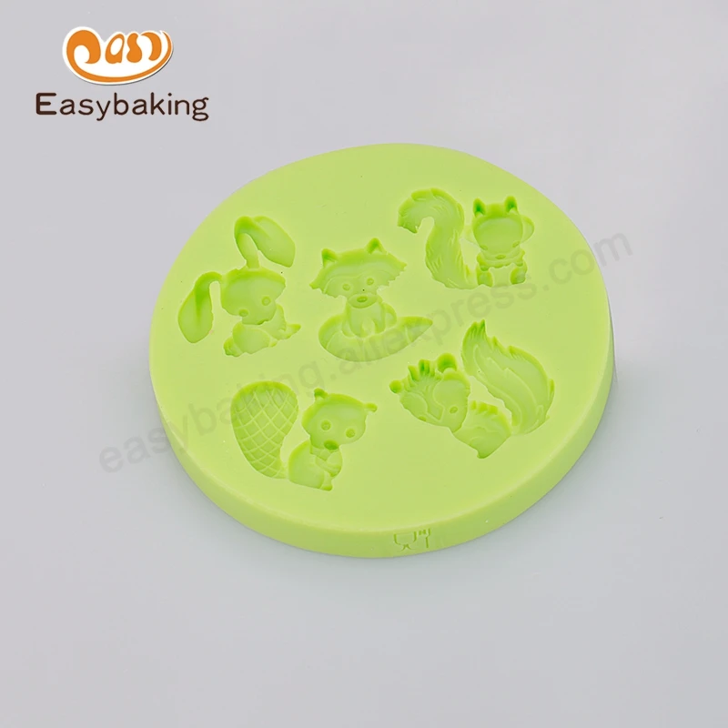 Силиконовые формы для мастики кролик Тануки белка джунгли животные|mould for|silicone