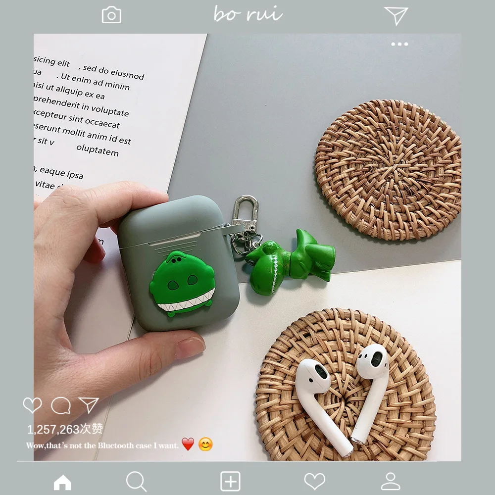 Горячая История игрушек Airpods брелок 3D Динозавр Дейзи Hudi чехол для наушников для Apple Airpods 1 2 Защитная силиконовая крышка брелок