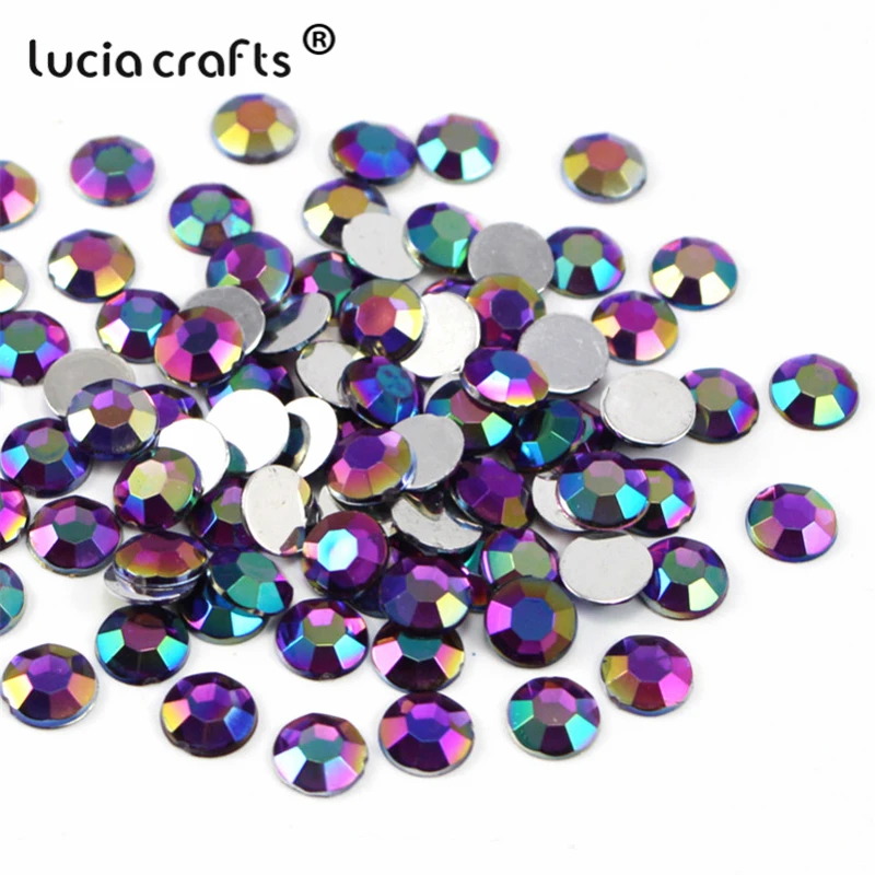 Lucia crafts 100 шт/200 шт 8 мм ss40 разноцветный вариант акриловые радужные Стразы Самоцветы DIY аксессуары материалы D1206