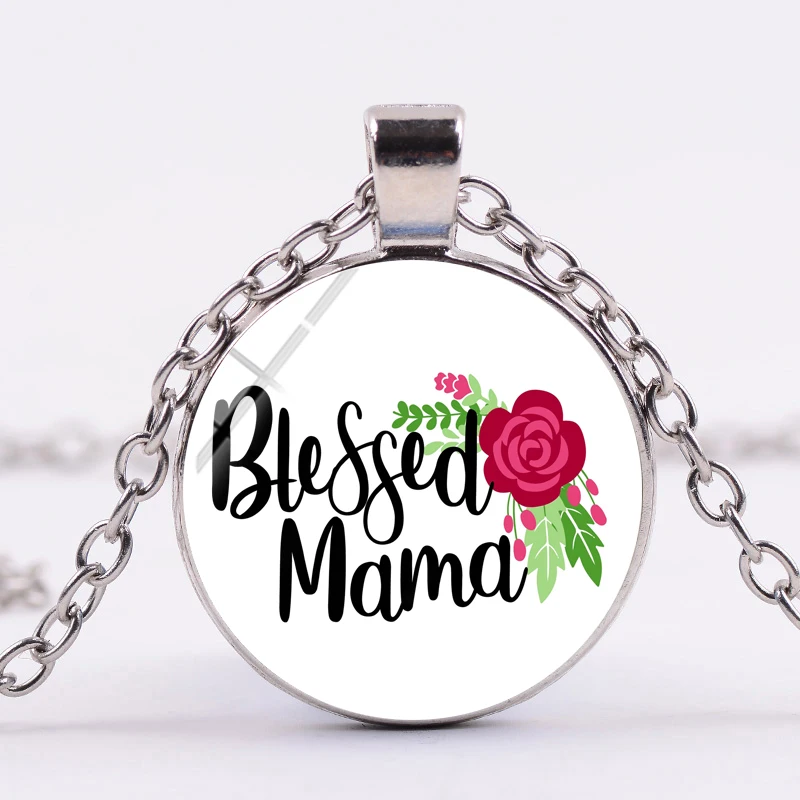 SONGDA благословил I Love Mama с буквенным принтом кулон ожерелье персонажами из