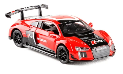 Красный 1:30 литая под давлением Металлическая Модель автомобиля игрушки AUDI R8 LMS спортивный автомобиль Реплика звуковые огни детские подарки - Цвет: Красный