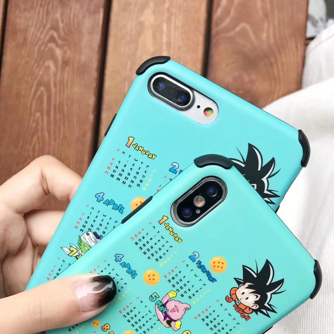 NEW 2019 Calendar Dragon Ball GoKu protection Phone Case For iPhone 7 8 6 6s Plus X Xs Max Xr 10 Liquid silicone Cover Fundas |