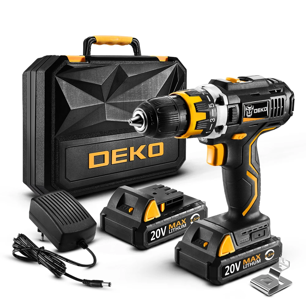 DEKO GCD20DU2 20V MAX Аккумуляторная дрель электрическая отвертка литий-ионный
