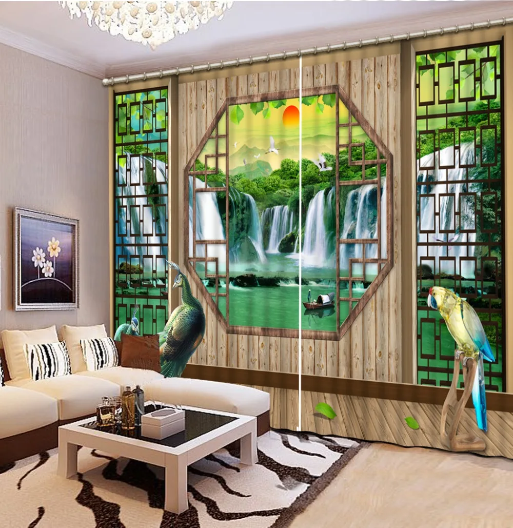 

Luxury Living Room Curtains 3D Curtains For The Bedroom scenery curtains