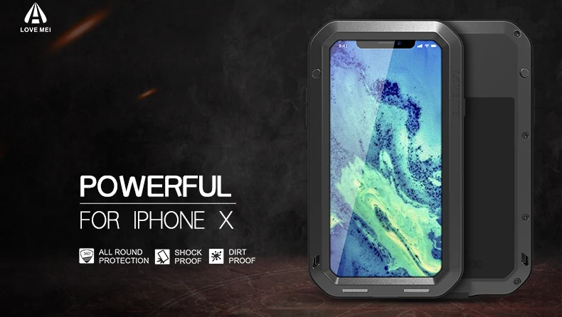 Чехол для Apple iphone X LOVE MEI ударопрочный грязеотталкивающий металлический защитный
