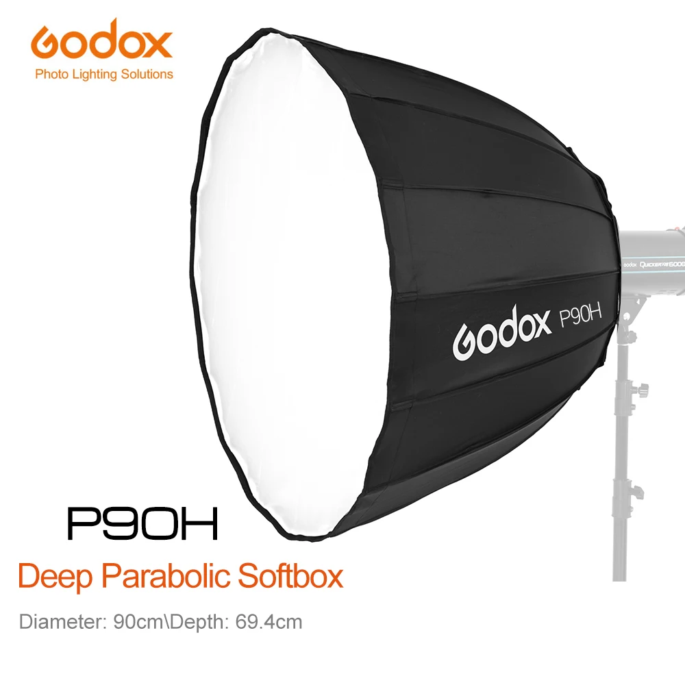 Параболический софтбокс Godox P90H 90 см 35 дюймов высокотемпературный устойчивый к