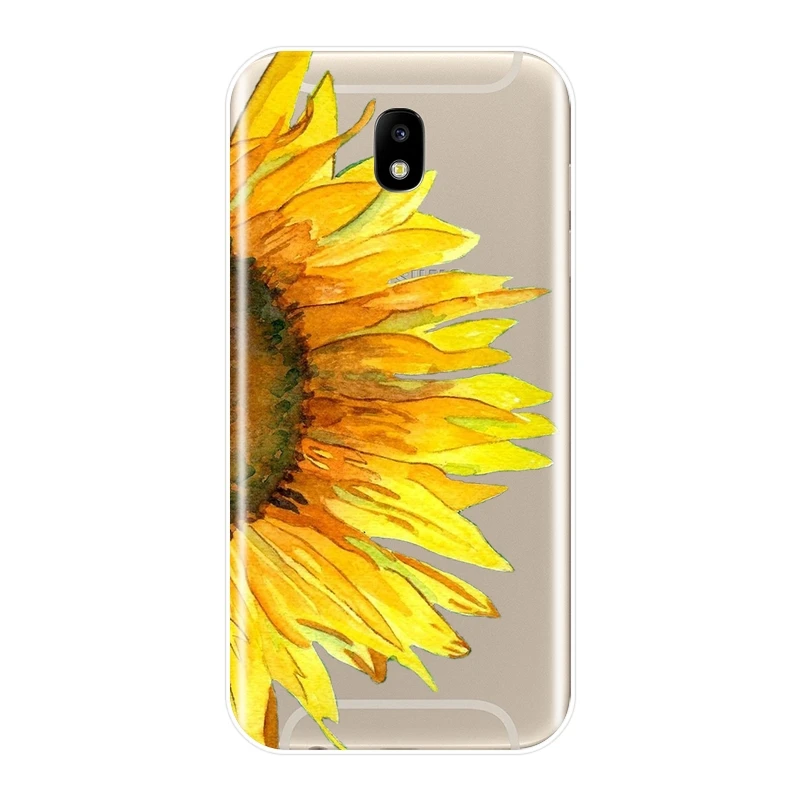 Мягкий чехол с подсолнухом для Samsung Galaxy J3 J5 J7 2015 2016 2017 J4 J6 J8 Plus J2 Prime 2018 силиконовый