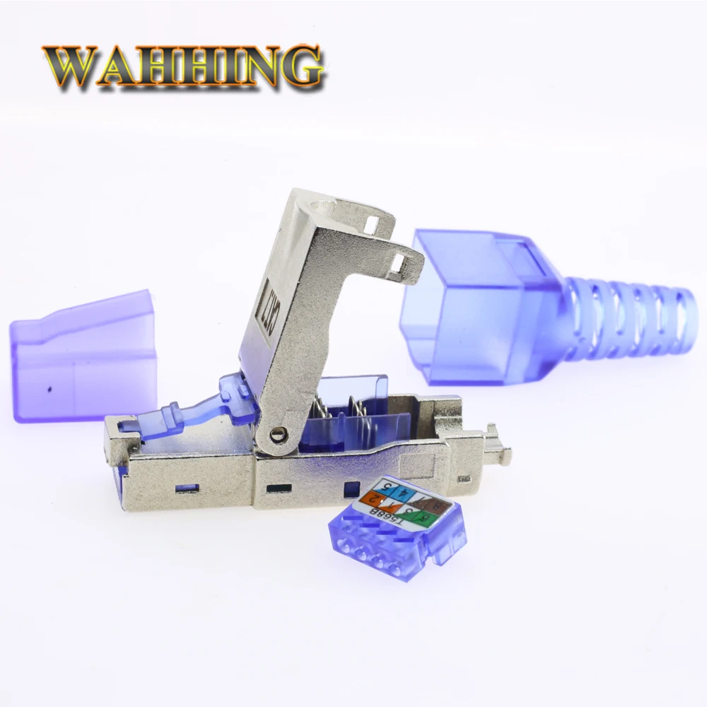 CAT7 Ethernet RJ45Connector экранированная прозрачная головка многоразовый Тип вилки