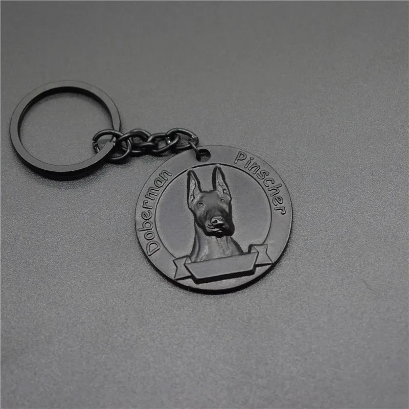 Новые трендовые винтажные Ретро брелки для ключей Doberman Pinscher сумки ювелирные