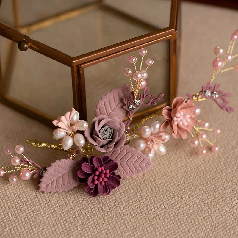 Высококачественные ремешки для волос с пресноводным жемчугом свадебные