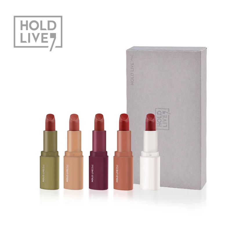 5 Pieces Set Матовая губная помада HOLD LIVE, 5 шт., набор для макияжа с красными губами, водостойкая, долговечная, легко носится, 5 цветов, помада для губ, подарок на день рождения - Цвет: 5 Pieces Set