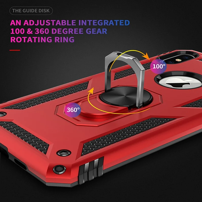 Автомобильный металлический чехол с кольцом на палец для iphone 11 PRO Max 10 XR XS MAX X 8 7 6 Plus