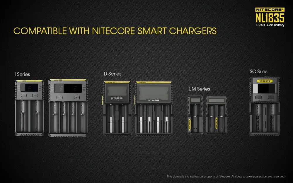 Nitecore NL1835 18650 3500 мАч версия NL1834 3,7 V 12.6Wh Перезаряжаемые