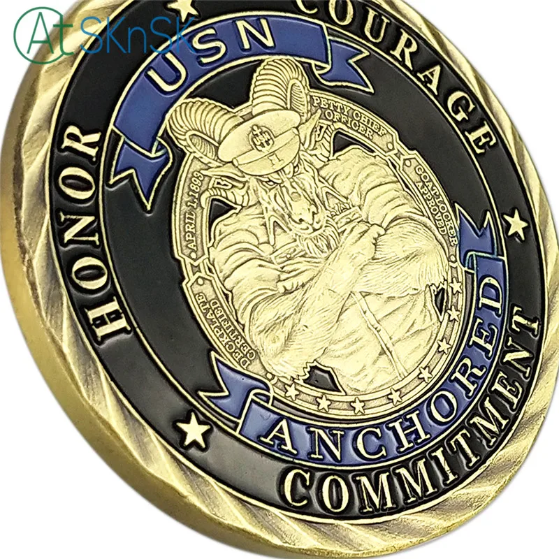 US Navy Goat USN Challenge Coins Honor Антикварные Бронзовые памятные подарки сувенир | Дом и сад