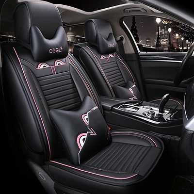 Black powder pillow WLMWL универсальный кожаный чехол для сиденья автомобиля для Skoda octavia fabia rapid superb kodiaq все модели yeti аксессуары для стайлинга автомобилей - Название цвета: Black powder pillow
