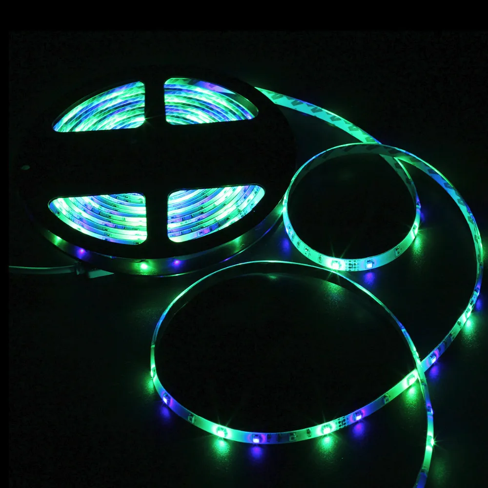 RGB Светодиодная лента комплект SMD 3528 5 м 300 светодиодный s DC 12 В водонепроницаемый гибкий светильник с ИК-пультом дистанционного управления 24 Вт адаптер питания