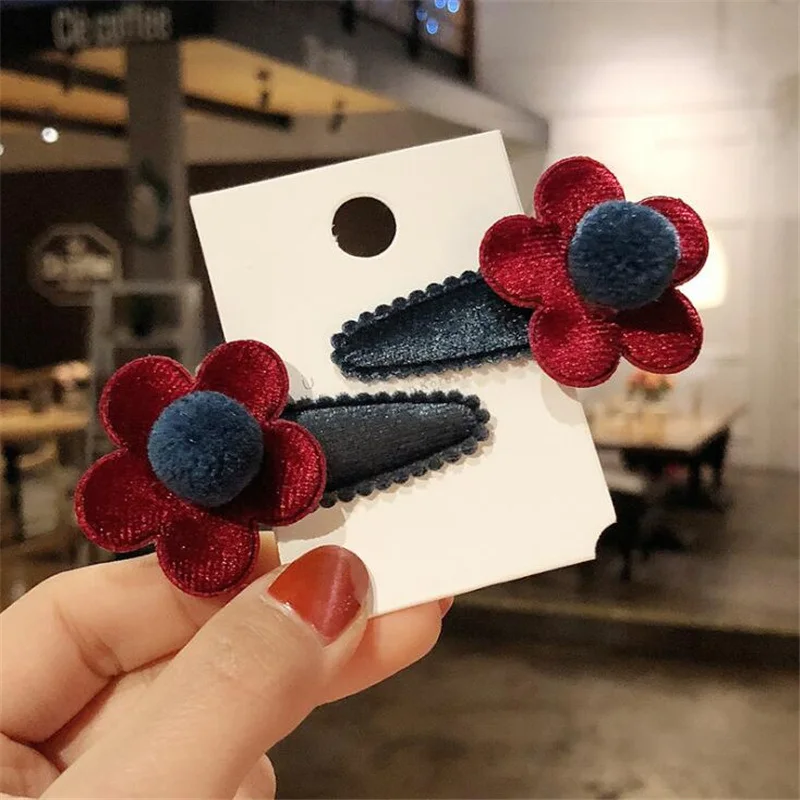 Style 4 Прекрасный комплект из 2 предметов; детские заколки для волос с сердечками для девочек; аксессуары для волос; комплект корейской детской заколки с цветами; головной убор принцессы; - Цвет: Style 4